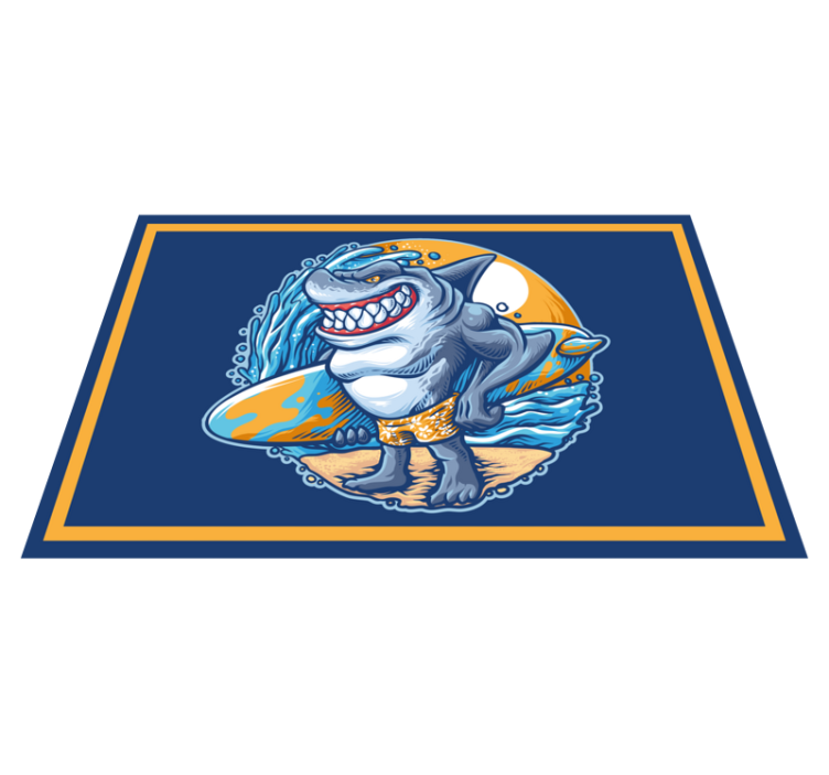 Tappeto vinile per ragazzi personaggio squalo allegro - TenStickers