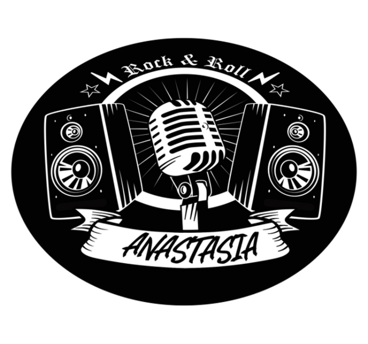 Tappeto vinile per ragazzi rock and roll con nome - TenStickers