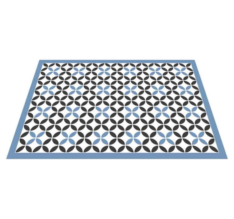 Tappeto vinile geometrico motivo circolare blu - TenStickers