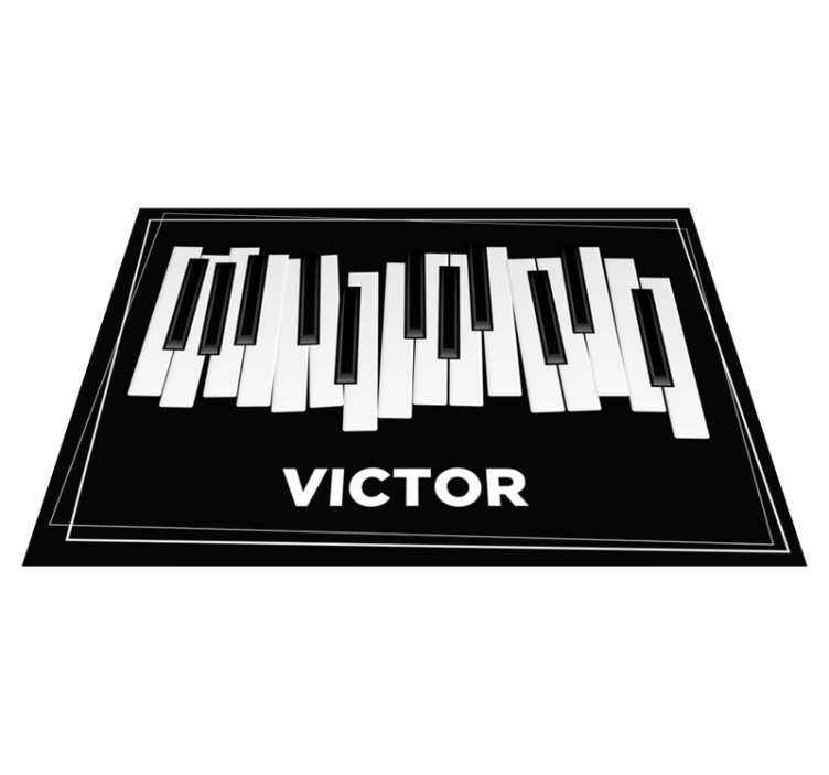 Tappeto vinile con nome tastiera pianoforte personalizzata - TenStickers