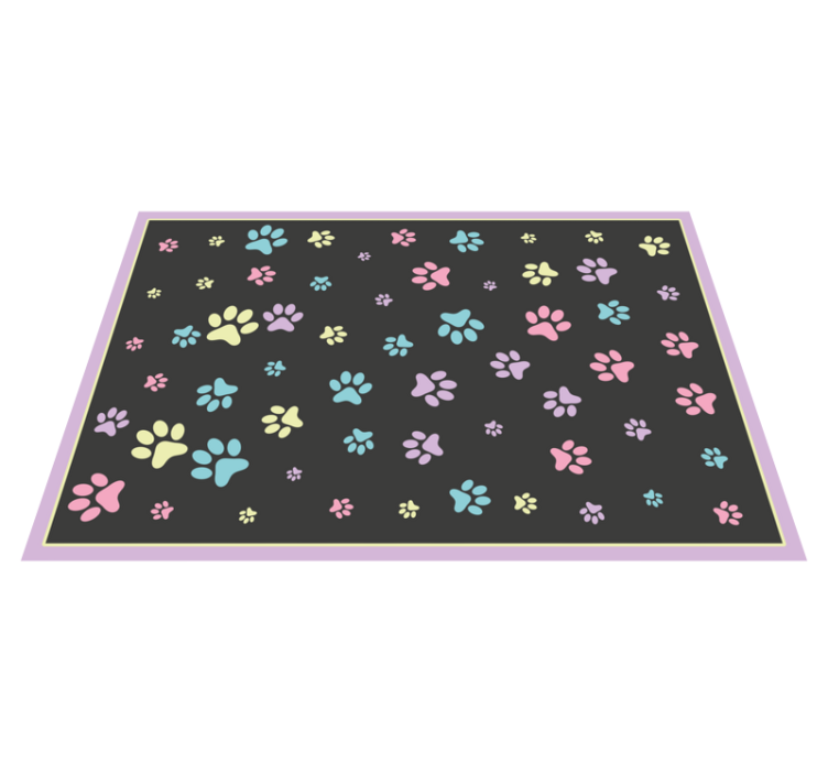 Tappeto vinile stampa animale impronte di zampe colorate - TenStickers