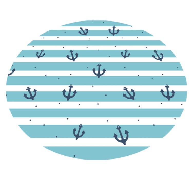 Tappeto vinile bagno strisce blu marittime - TenStickers