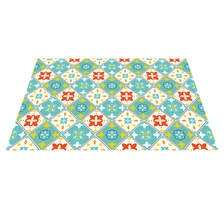 Tappeto vinile piastrelle stile ispirato alle piante - TenStickers