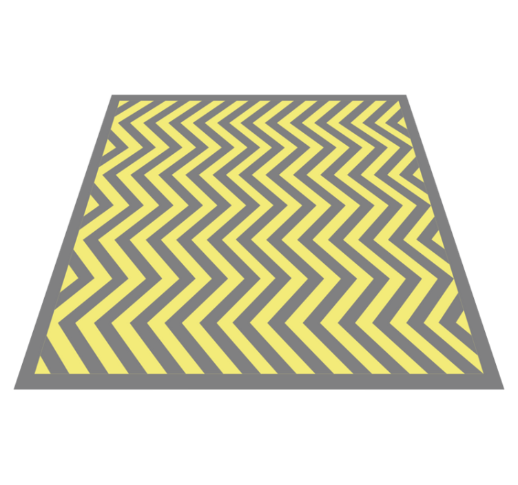 Tappeto vinile strisce zigzag giallo e grigio - TenStickers