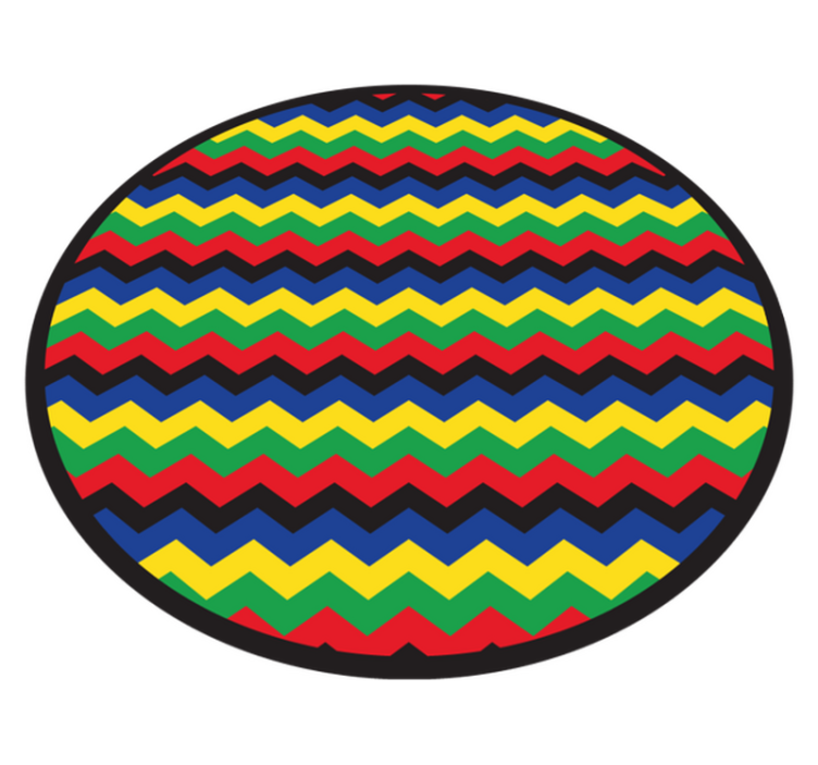 Tappeto vinile geometrico stile zigzag colorato - TenStickers