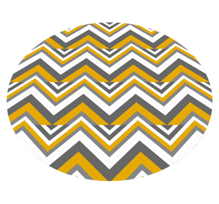 Tappeto vinile geometrico chevron grigio e giallo - TenStickers