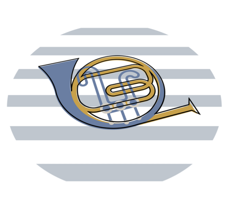 Tappeto vinile rotondo progettazione di corno musicale - TenStickers