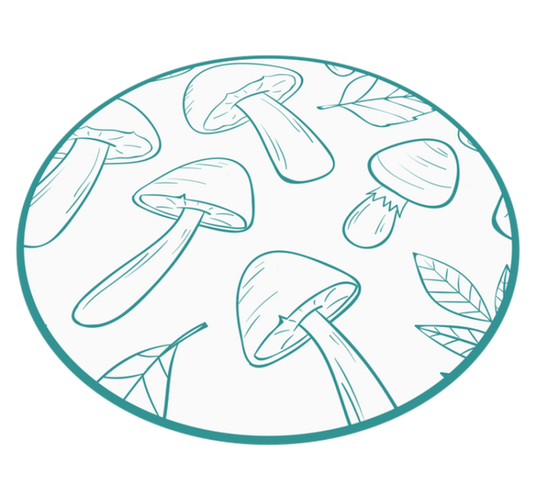 Tappeto vinile natura motivo fungo e foglia - TenStickers