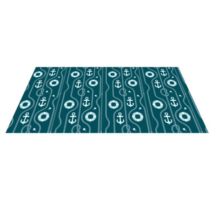 Tappeto vinile bagno ancora nautica blu - TenStickers