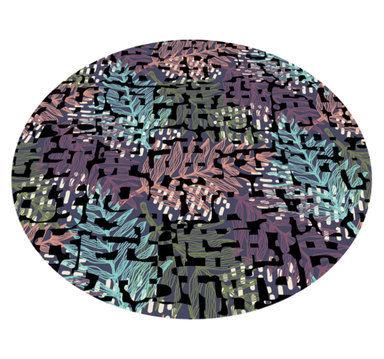 Tappeto vinile fiori elementi botanici frondosi - TenStickers