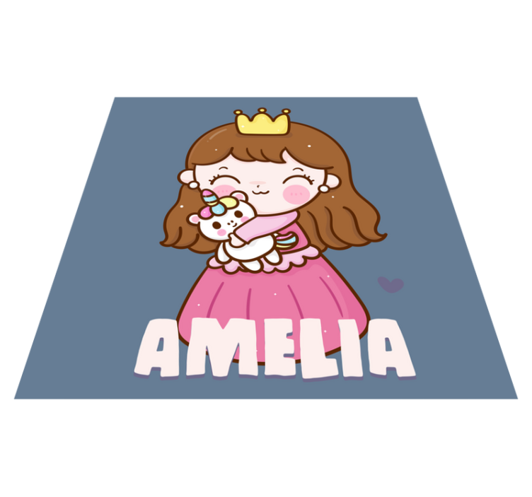Tappeto vinile per bambini principessa abbraccia unicorno - TenStickers