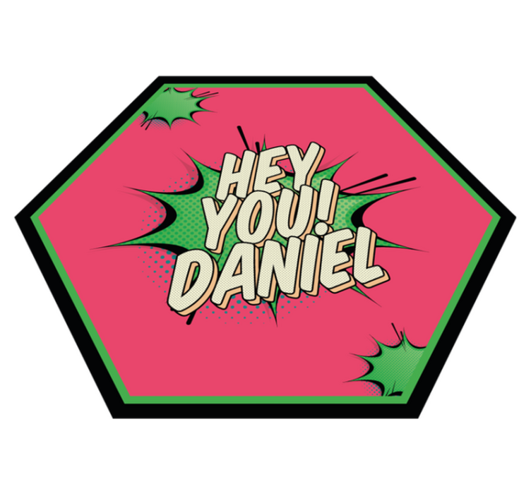 Tappeto vinile con nome saluto in stile fumetto - TenStickers