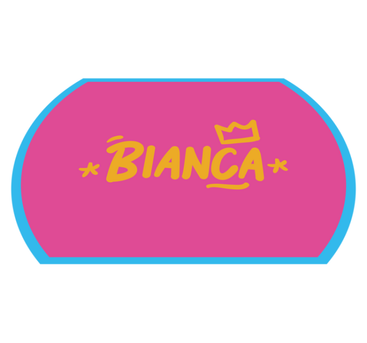 Tappeto vinile con nome bordo blu - TenStickers