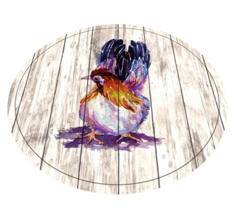 Tappeto vinile stampa animale gallo colorato incantevole - TenStickers
