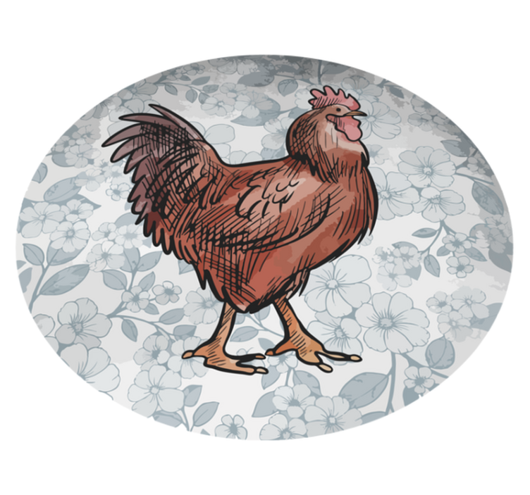 Tappeto vinile animali gallo affascinante - TenStickers