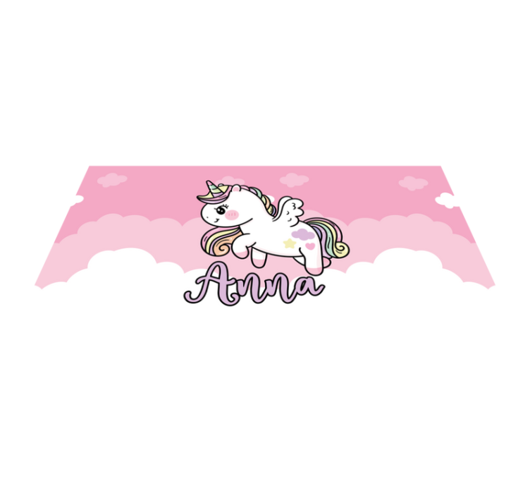 Tappeto vinile per bambini unicorno rosa personalizzabile - TenStickers