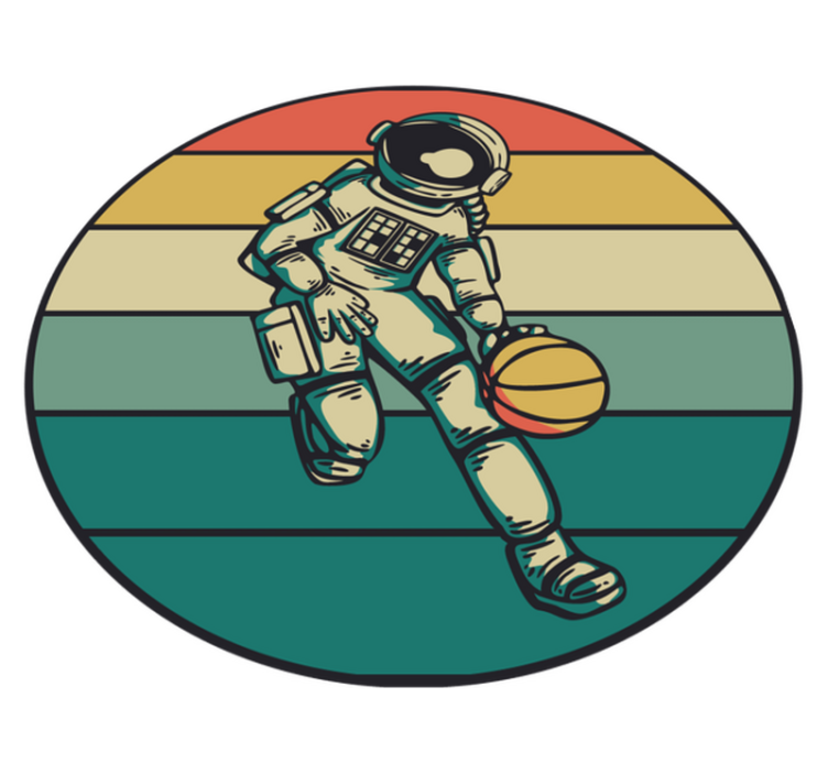 Tappeto vinile giochi gioco di basket dell'astronauta - TenStickers