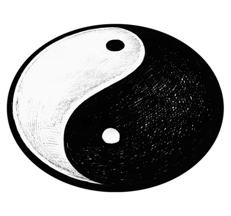 Tappeto vinile rotondo simbolo yin yang - TenStickers