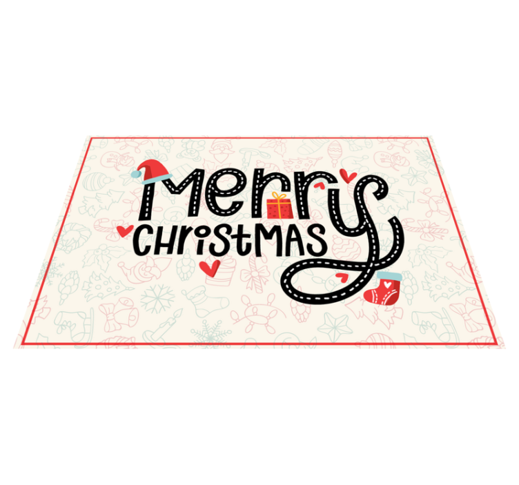 Tappeto Vinile Natale saluto allegro - TenStickers