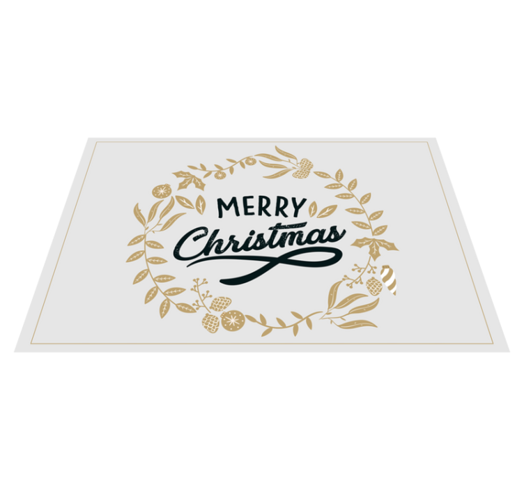 Tappeto Vinile Natale saluto dorato gioioso - TenStickers