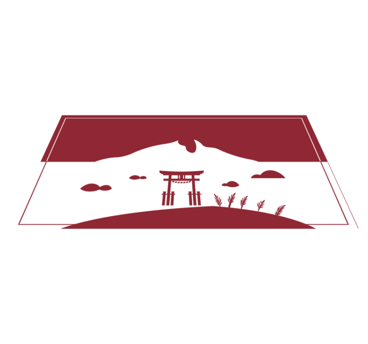 Tappeto vinile mappamondo paesaggio giapponese - TenStickers