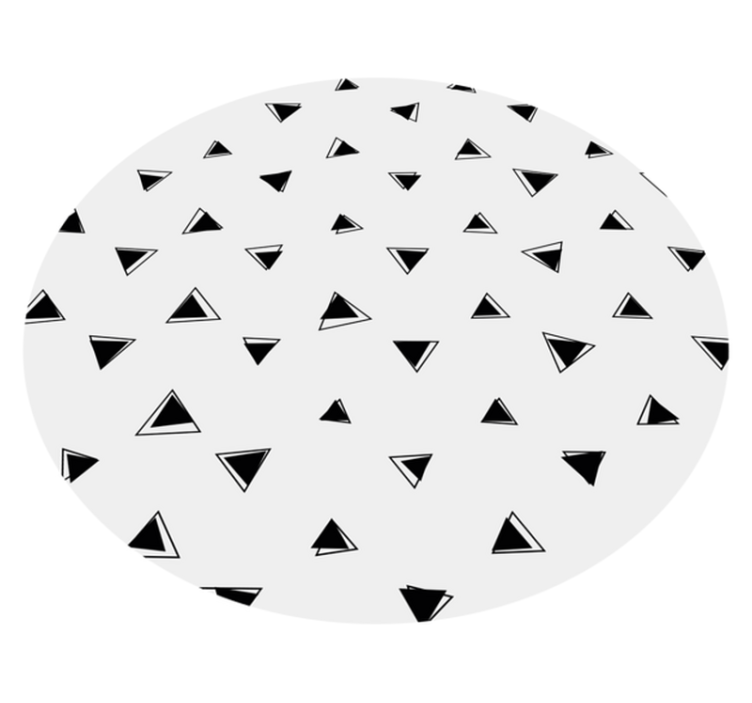 Tappeto vinile geometrico triangoli neri monocromatici - TenStickers