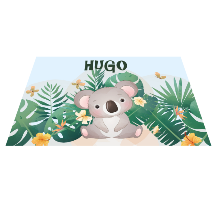 Tappeto vinile con nome tema koala - TenStickers