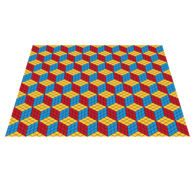 Tappeto vinile giochi modello di puzzle cubico - TenStickers