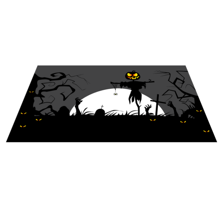Tappeto vinile halloween atmosfera da cimitero inquietante - TenStickers