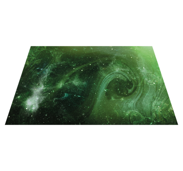 Tappetto vinile stelle vortice verde cosmico - TenStickers