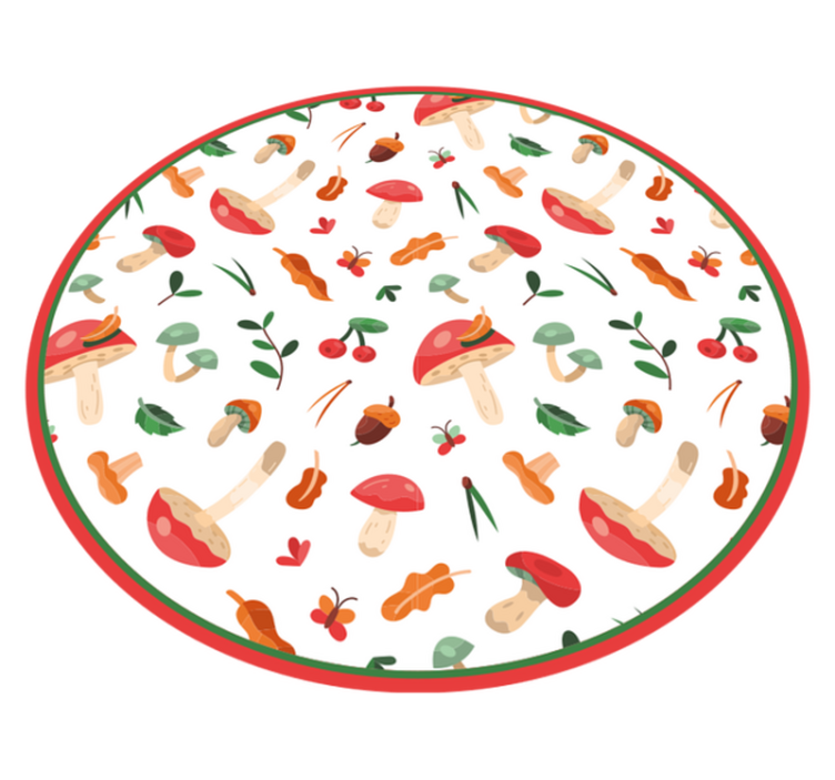 Tappeto vinile fiori motivo floreale a fungo - TenStickers