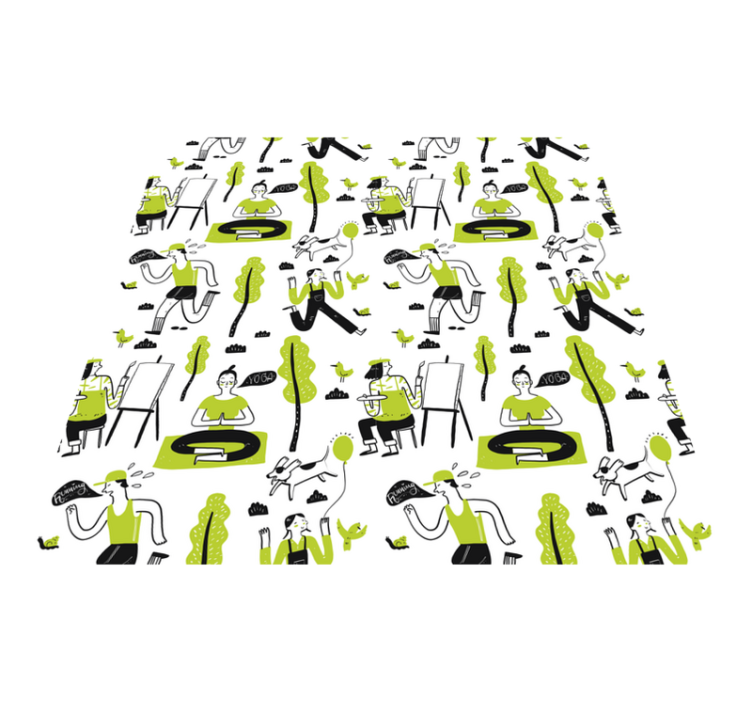 Tappeto vinile motivi scene urbane giocose - TenStickers