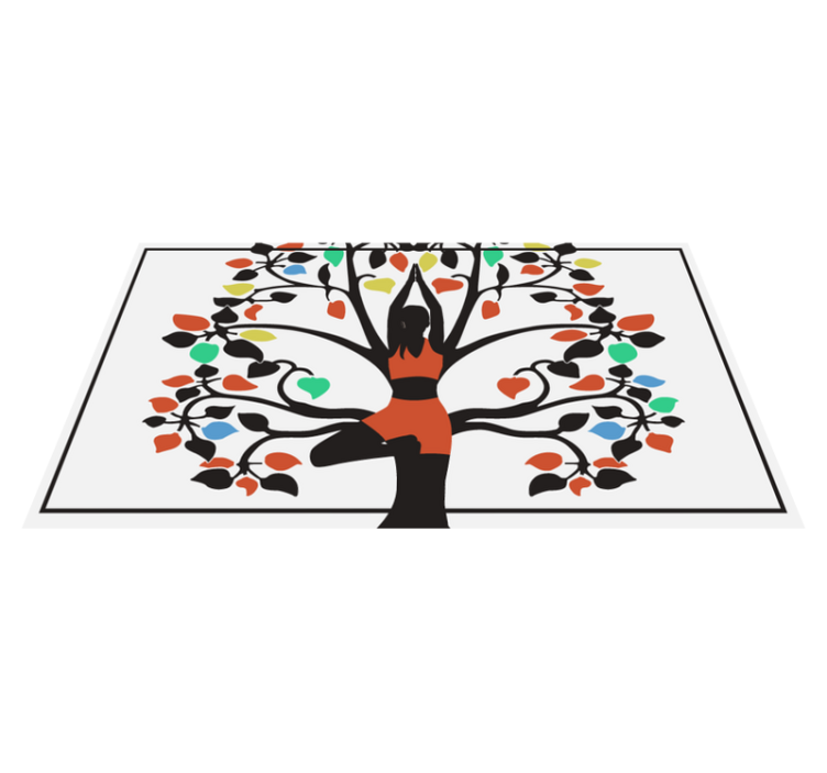 Tappeto vinile natura albero donna - TenStickers