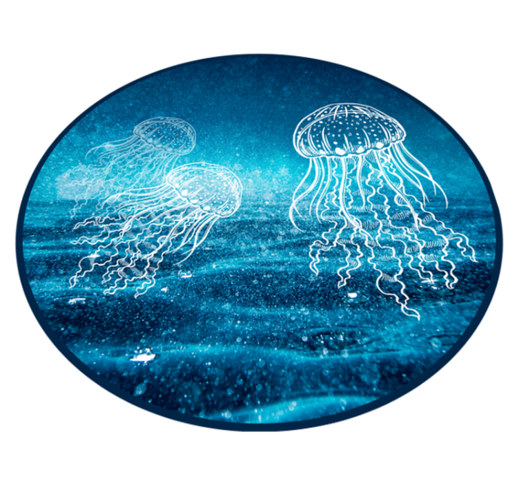 Tappeto di vinile animali la scena dell'oceano delle meduse - TenStickers