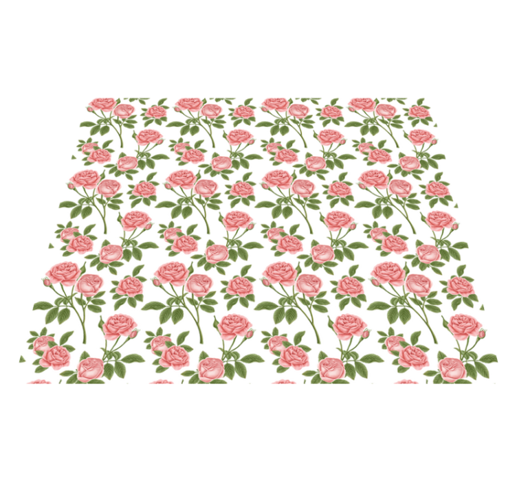 Tappeto vinile fiori motivo rosa botanico - TenStickers