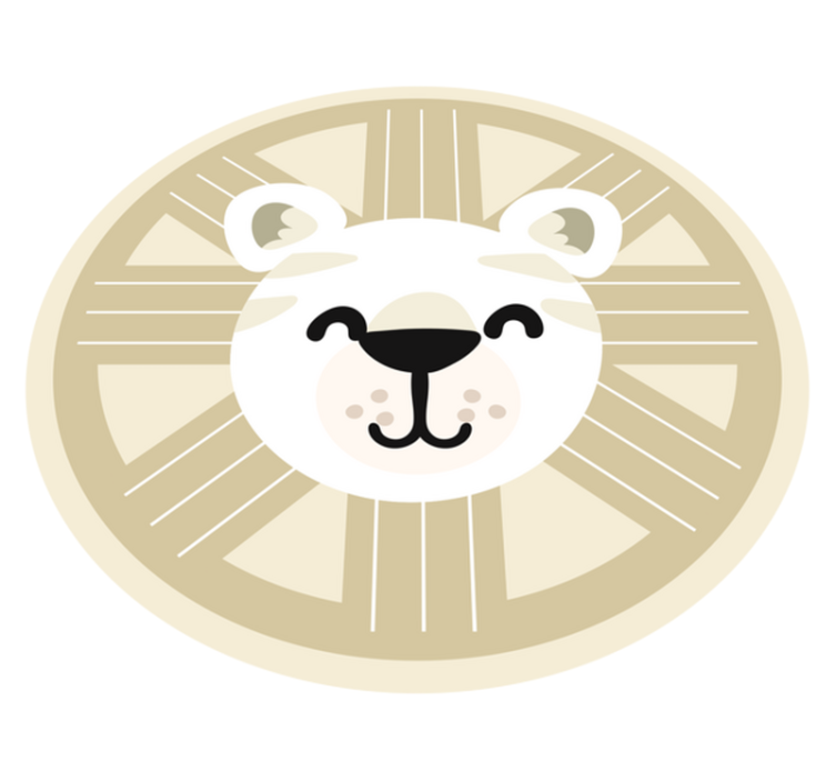 Tappeto vinile bebé grafica del leone sorridente - TenStickers