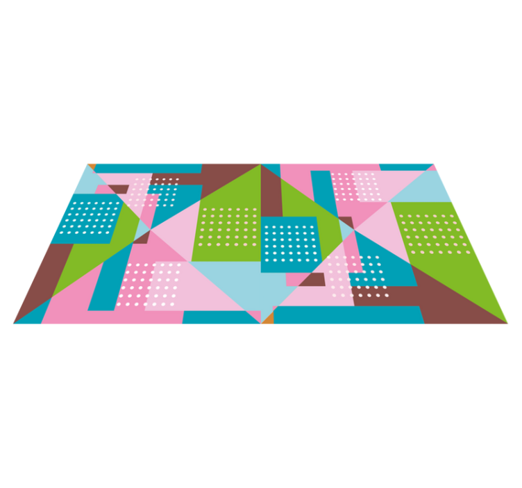 Tappeto vinile geometrico fusione di forme geometriche - TenStickers