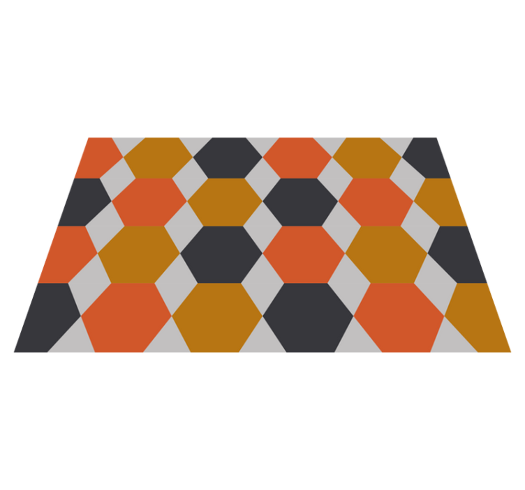 Tappeto vinile geometrico motivo esagonale - TenStickers