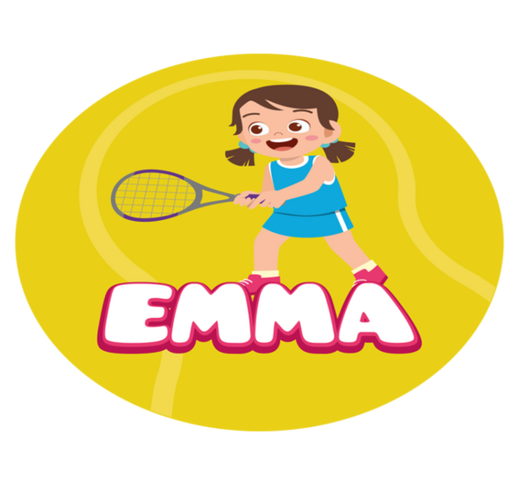 Tappeto vinile con nome tennis personalizzato - TenStickers