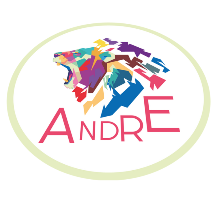 Tappeto vinile con nome personalizzazione del leone colorato - TenStickers