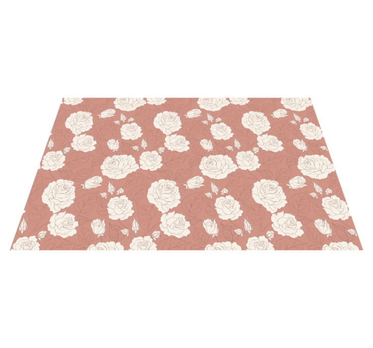 Tappeto vinile fiori sovrapposizione di motivi rosa - TenStickers