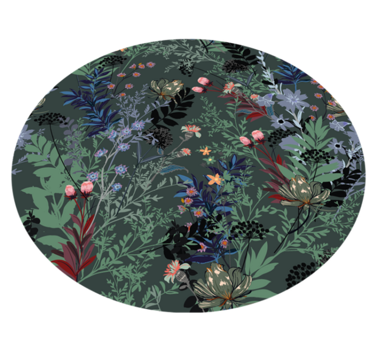 Tappeto vinile fiori motivo botanico - TenStickers