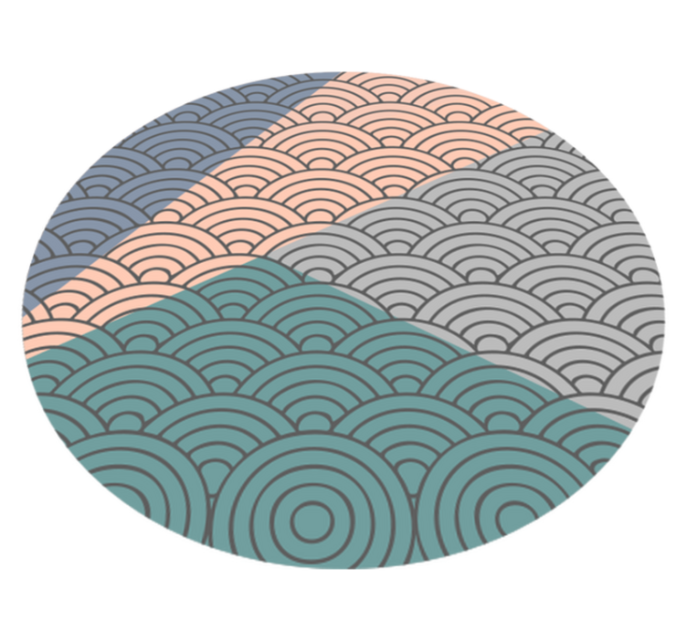 Tappeto vinile geometrico motivo a onde smerlate - TenStickers