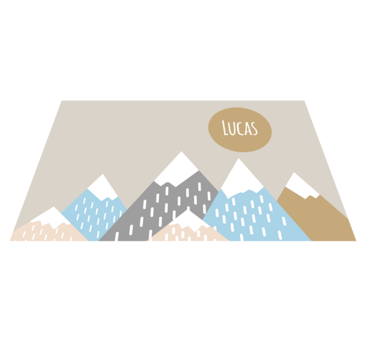 Tappeto vinile con nome paesaggio montano personalizzabile - TenStickers