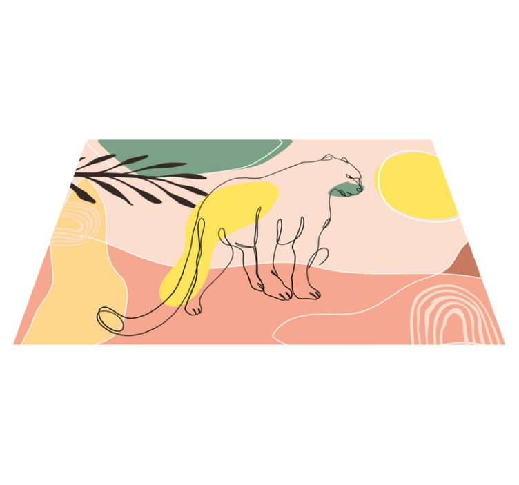 Tappeto in vinile con pantera fatta a linee - TenStickers