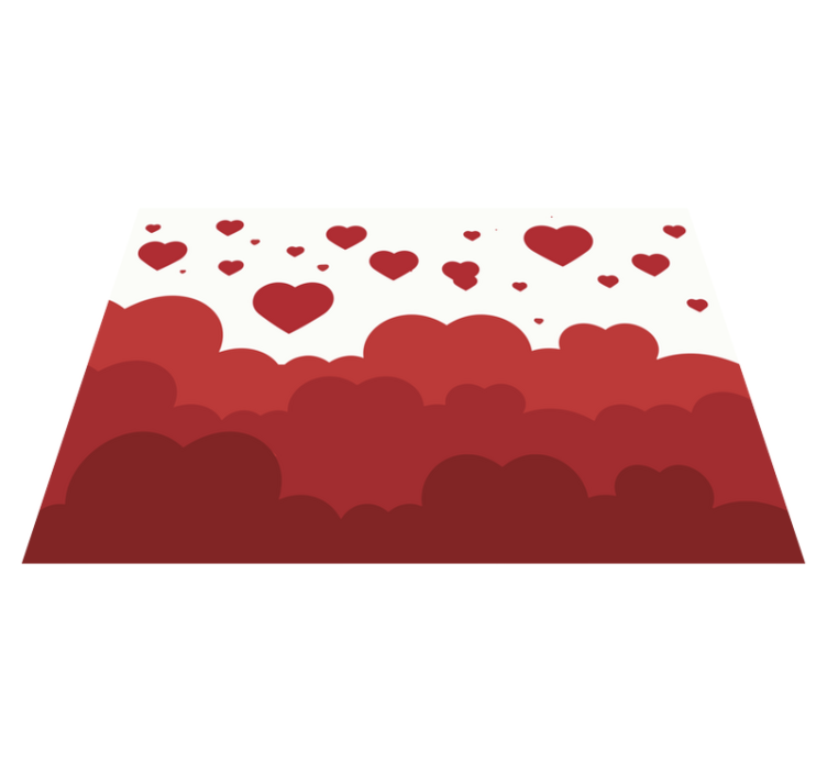 Tappeto in pvc nuvola cuore rosso - TenStickers