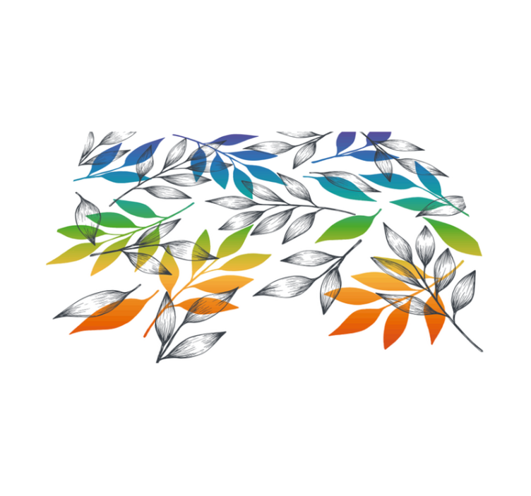 Tappeto in pvc con fiori e piante foglie color arcobaleno - TenStickers