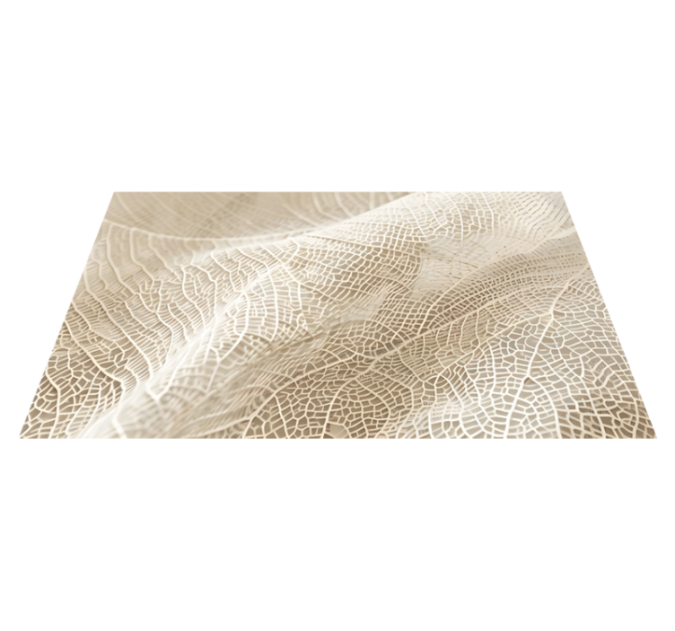 Tappeto vinile beige foglie minimaliste - TenStickers