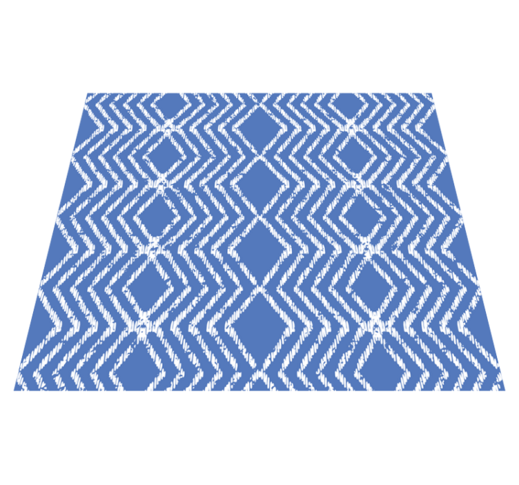 Tappeto vinile blu motivo a zig zag - TenStickers
