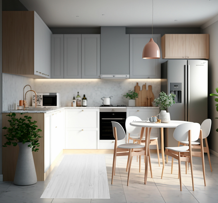 Tappeto in vinile cucina Legno bianco - TenStickers
